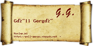 Gáll Gergő névjegykártya